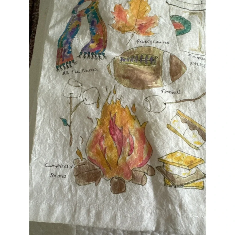 Avery's Home My Favorite Things About Fall Floursack Tea Towel New